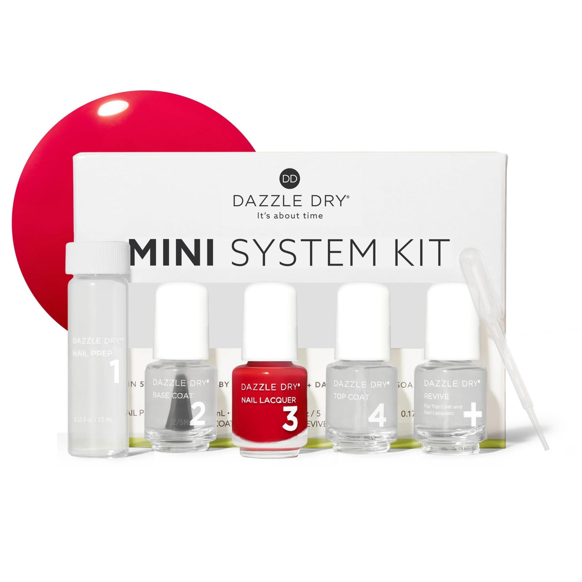 Dazzle Dry front packaging showing compact kit and benefit of portability