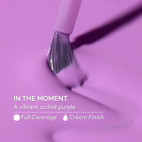 Dazzle Dry color swatch wheel showing In The Moment orchid purple for shade comparison