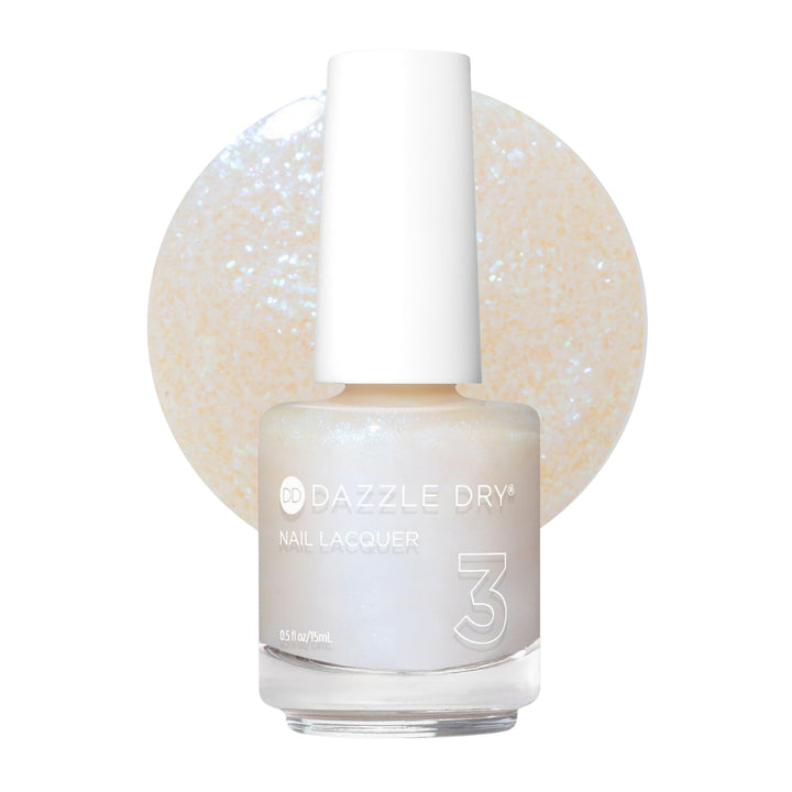 Dazzle Dry bottle front view showing Inner Glow shimmer and easy identification