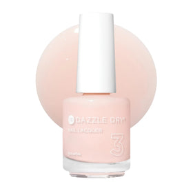 Dazzle Dry bottle front view showing soft pink shade and compact 0.5 fl oz size benefit