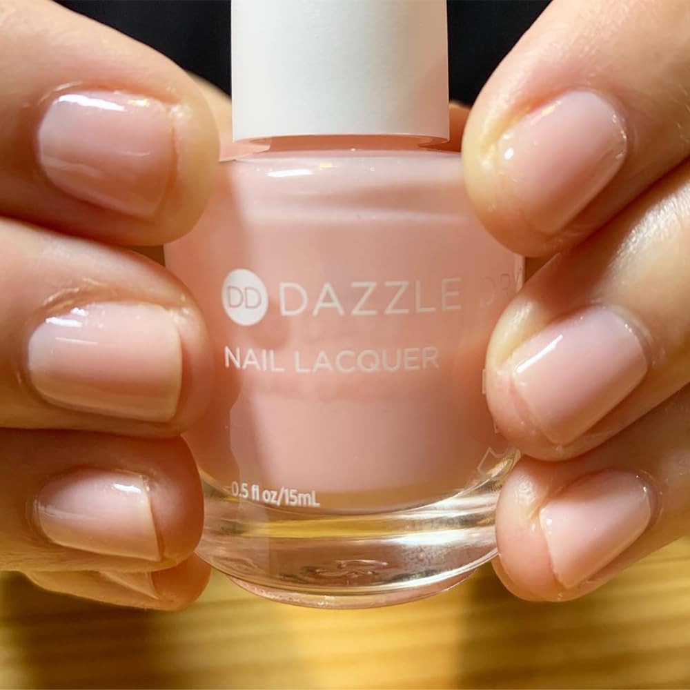Dazzle Dry Step 3 Livin' La Vida Yoga pictured next to Step 2 base and Step 4 top coat