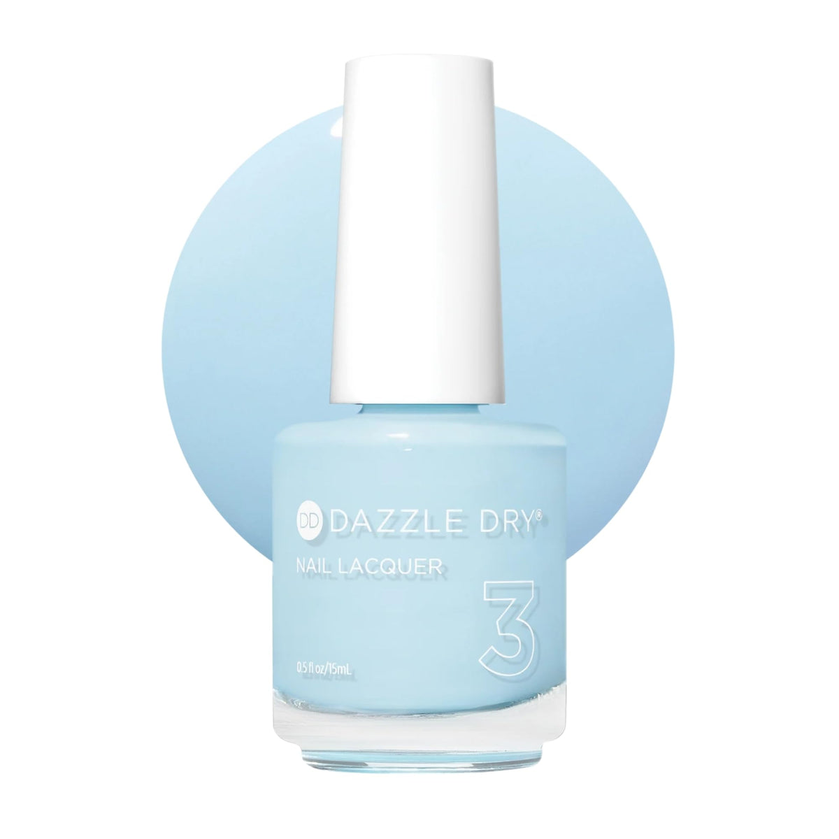 Dazzle Dry front bottle showing Lotion, Please! blue and 0.5 fl oz, clear branding benefit