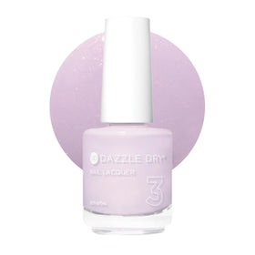 Dazzle Dry bottle front view showing lovely lilac color and label benefit fast-drying
