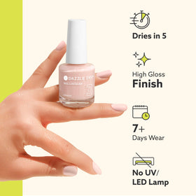 Person applying Dazzle Dry in salon setting for professional results