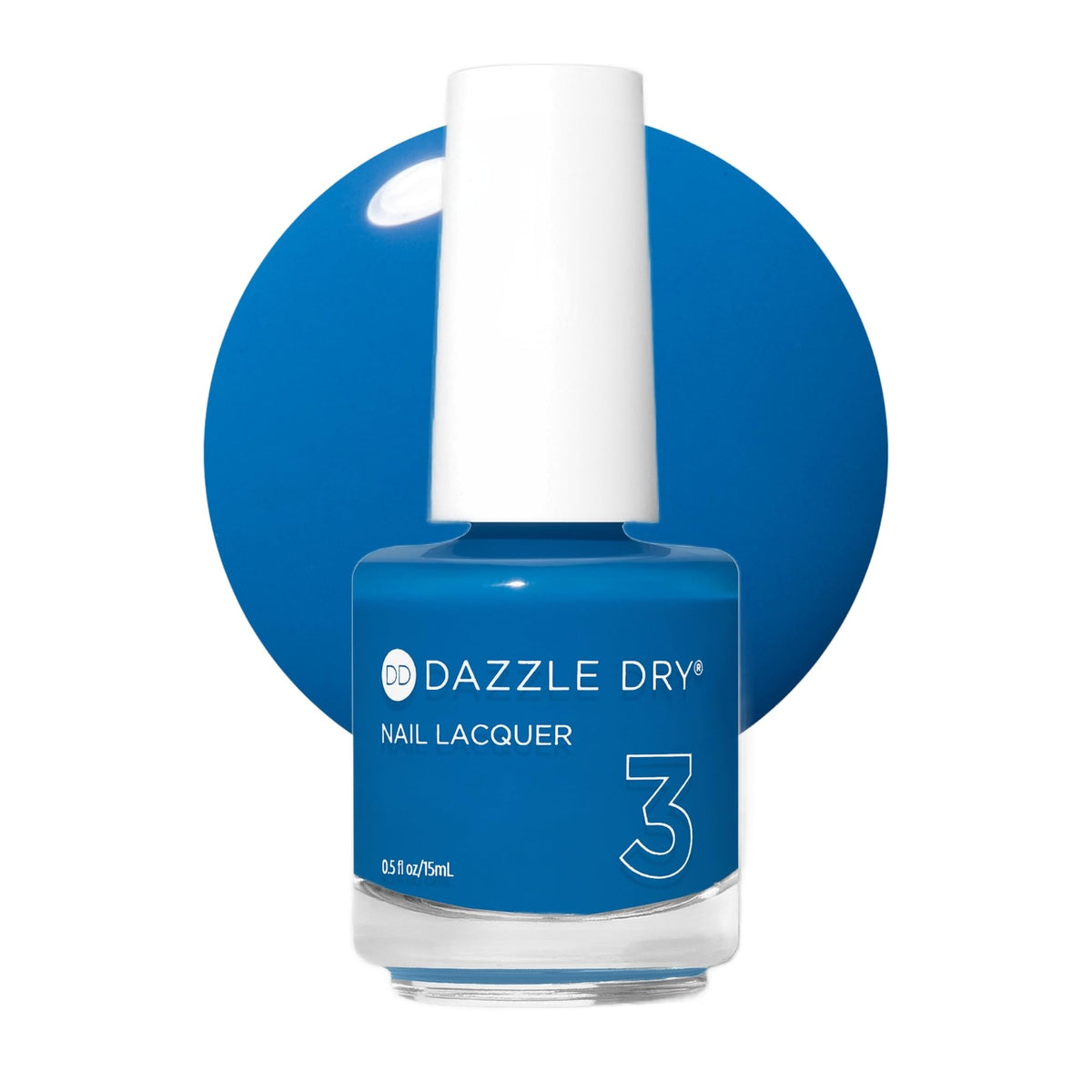 Dazzle Dry front bottle showing Memory Lane azure cream and brand clarity