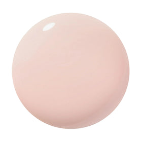 Dazzle Dry open bottle with brush stroke, showing smooth peaches-and-cream lacquer
