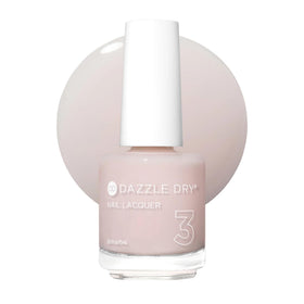 Dazzle Dry Peacefully Me bottle front shows soft pale pink shade and smooth finish