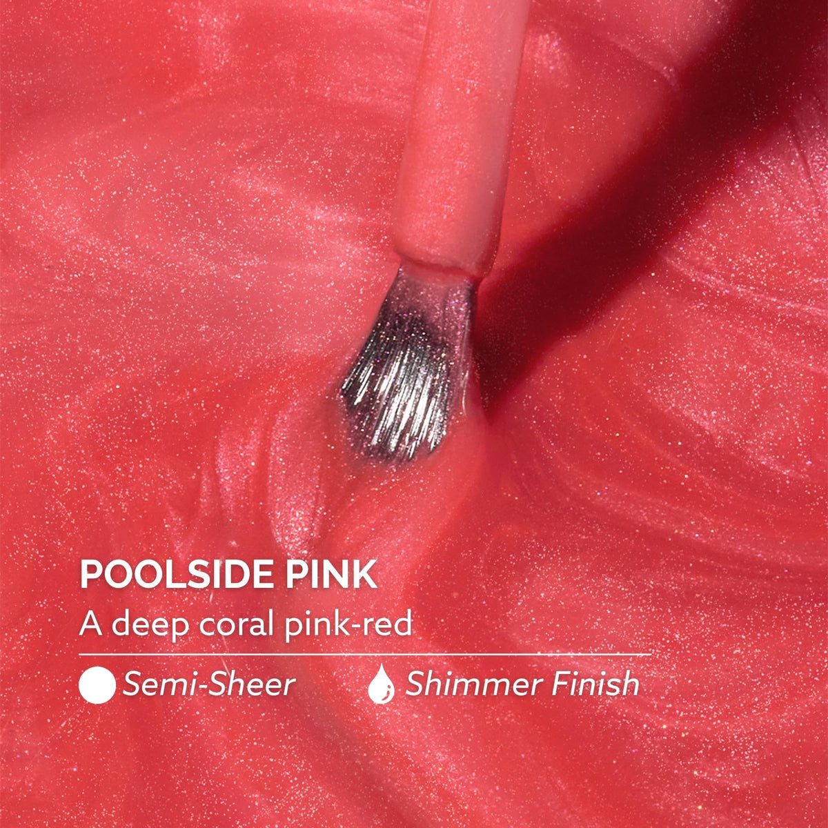 Dazzle Dry swatch on nails illustrating Poolside Pink shimmer and color payoff