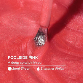 Dazzle Dry swatch on nails illustrating Poolside Pink shimmer and color payoff