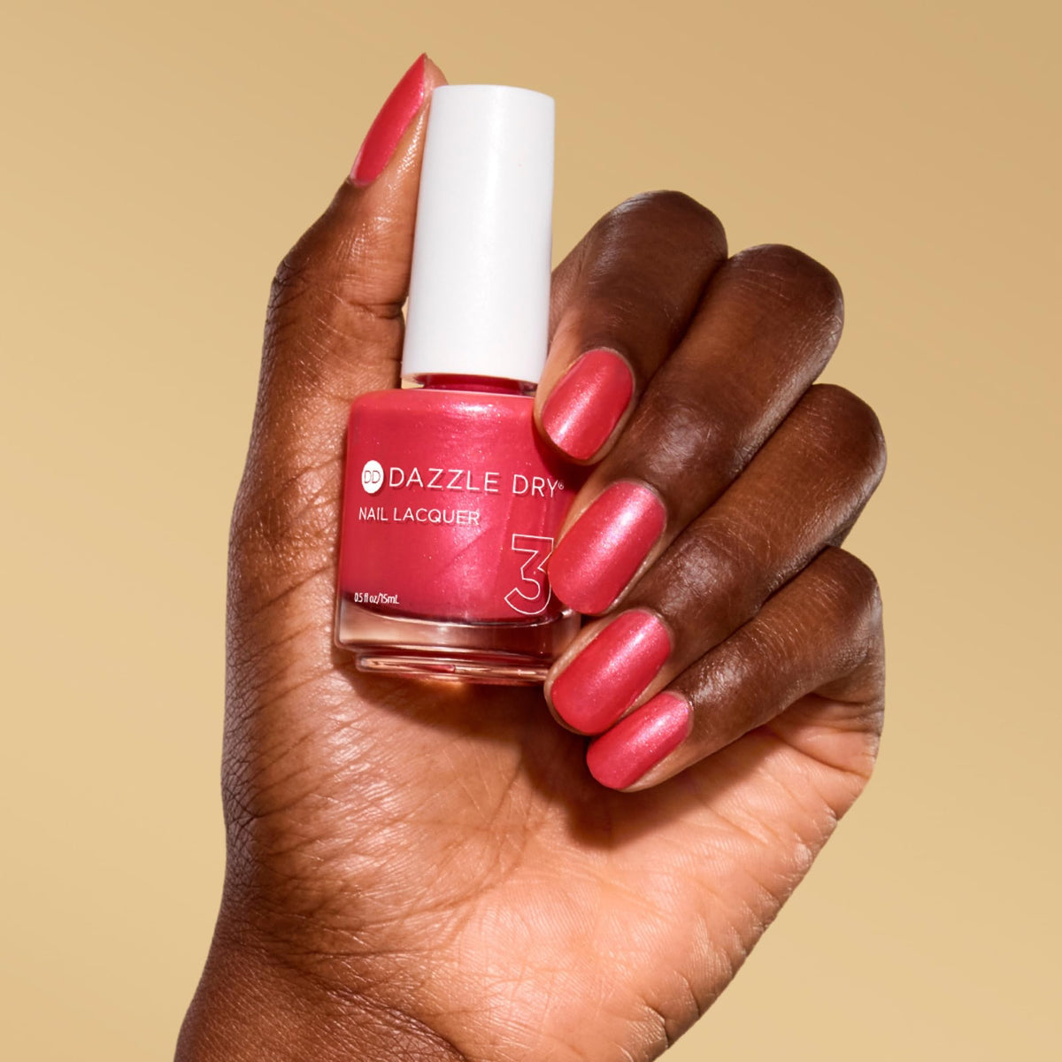 Dazzle Dry Poolside Pink paired with Step 2 and Step 4 bottles for system benefit