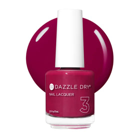 Dazzle Dry front bottle showing Raspberry Rush color and benefit of vibrant cream finish