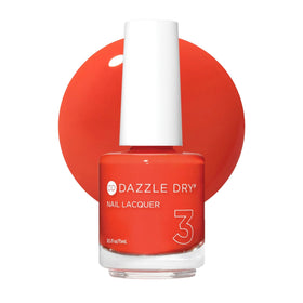 Dazzle Dry bottle front view showing vibrant Red Hot Chili color and benefit quick drying
