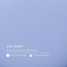 Dazzle Dry Sail Away swatch on fingernails showcasing salon-quality color and long-lasting wear