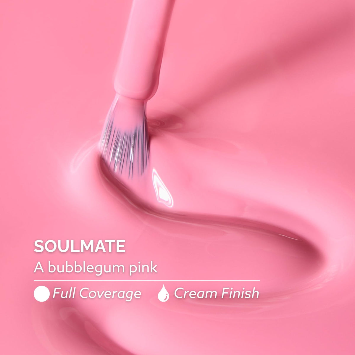 Dazzle Dry swatch stick with Soulmate color illustrating creamy full-coverage shade