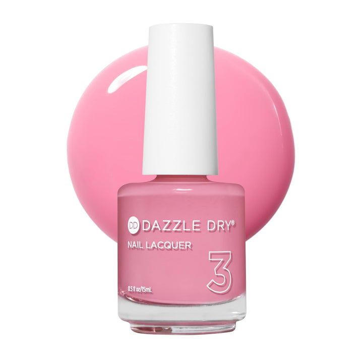 Dazzle Dry Soulmate front bottle showing bubblegum pink color and benefit of true shade