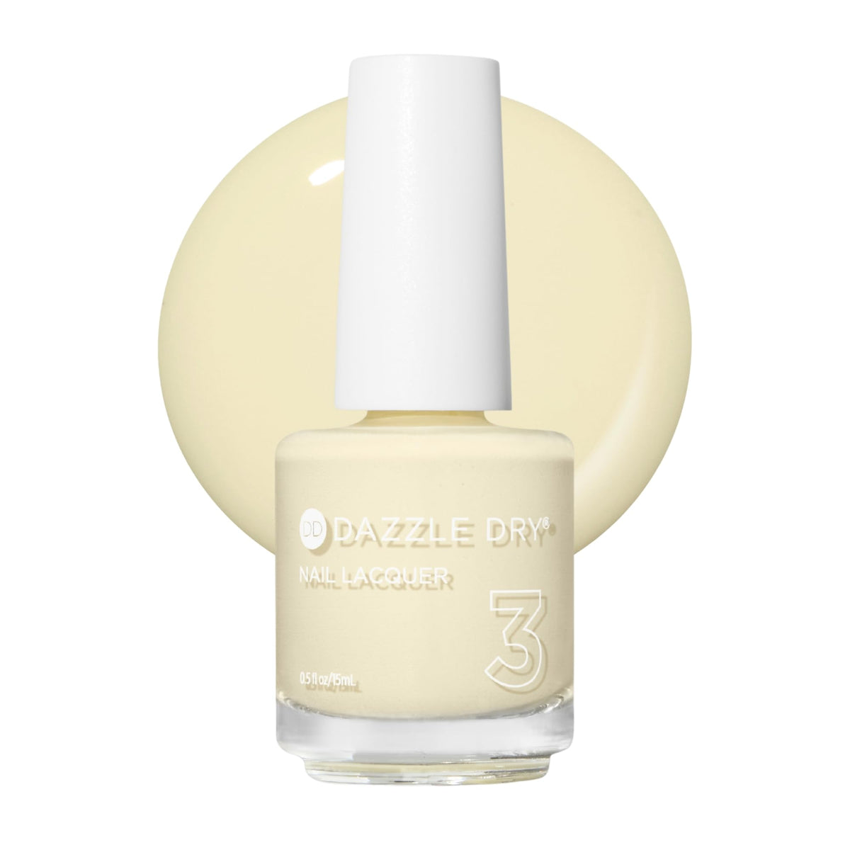 Dazzle Dry front packaging showing pastel yellow lacquer and brand