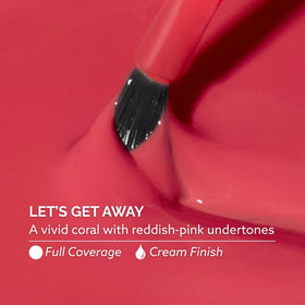 Dazzle Dry swatch on nail wheel showing full-coverage cream finish and shade depth