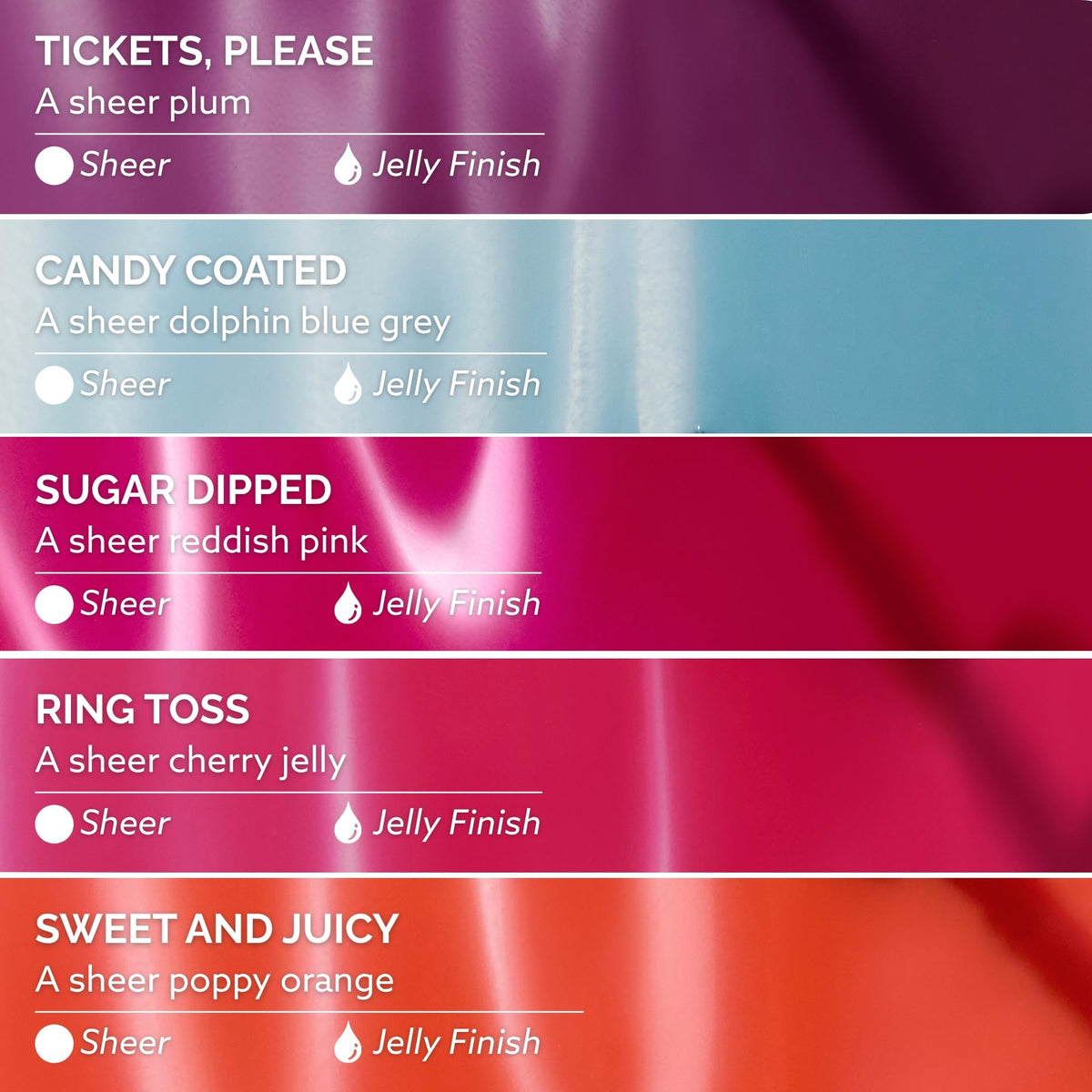 Dazzle Dry Tickets, Please swatch close-up highlighting sheer plum depth