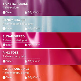 Dazzle Dry Tickets, Please swatch close-up highlighting sheer plum depth