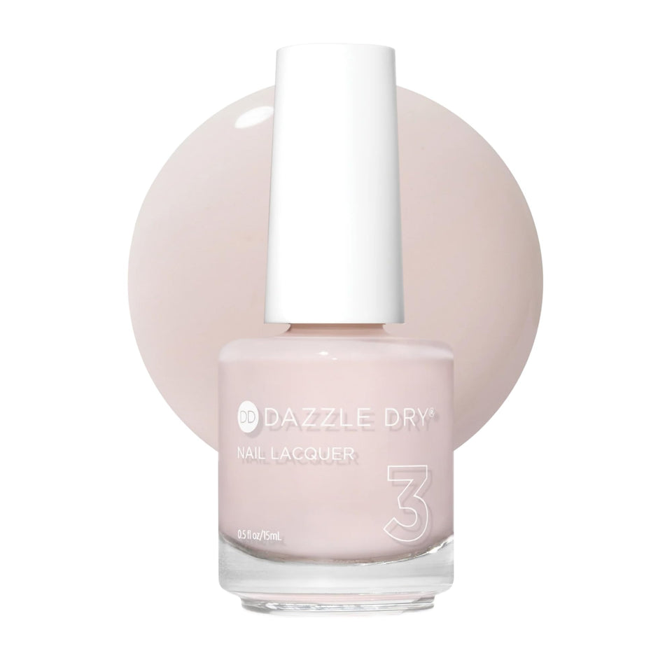 Dazzle Dry front bottle showing the pale chalky pink shade and brand clarity