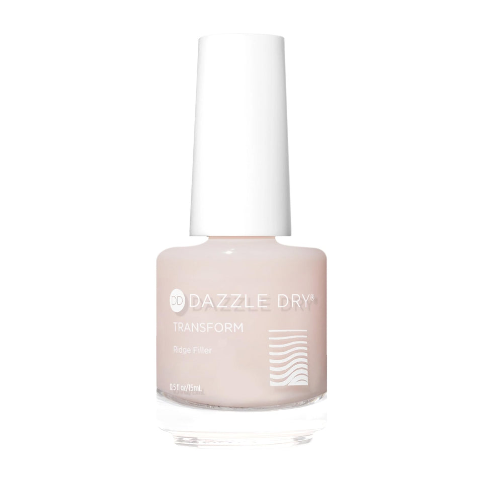 Dazzle Dry bottle front view showing smooth base for even polish