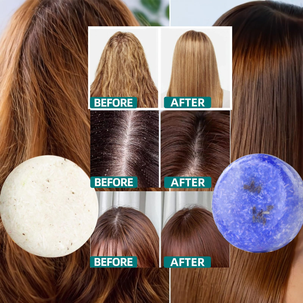 DBEAUTYM shampoo bar held in hand showing compact size for travel convenience