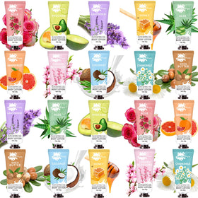 DBEAUTYM front packaging of 20-pack travel lotions showing variety and convenience