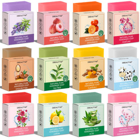 DBEAUTYM front packaging showing 12 mini soap bars and gift-ready box