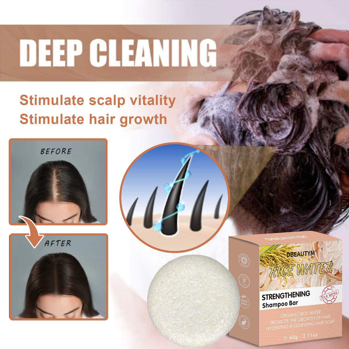 DBEAUTYM foam on hand demonstrating gentle lather and cleansing benefit
