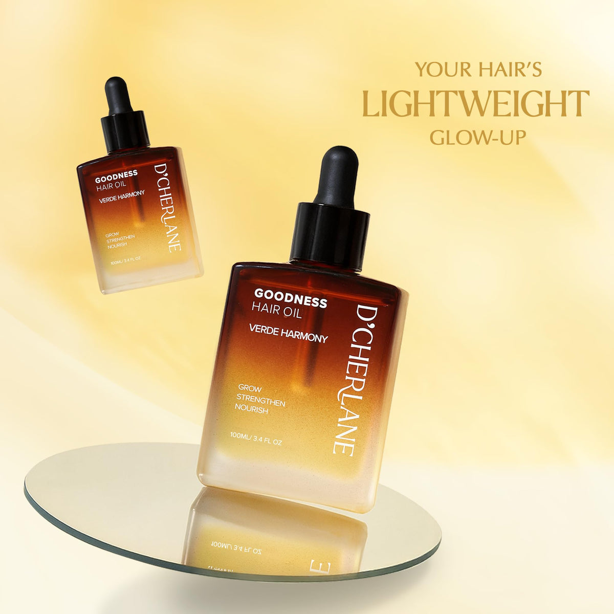 D'Cherlane label detail focusing on ingredient list and clean formula transparency benefit