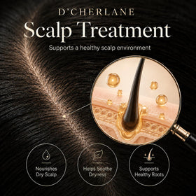 D'Cherlane scalp application demonstrating massage technique to improve absorption benefit