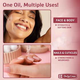 De La Cruz applied on hand to lock in moisture and soften skin quickly