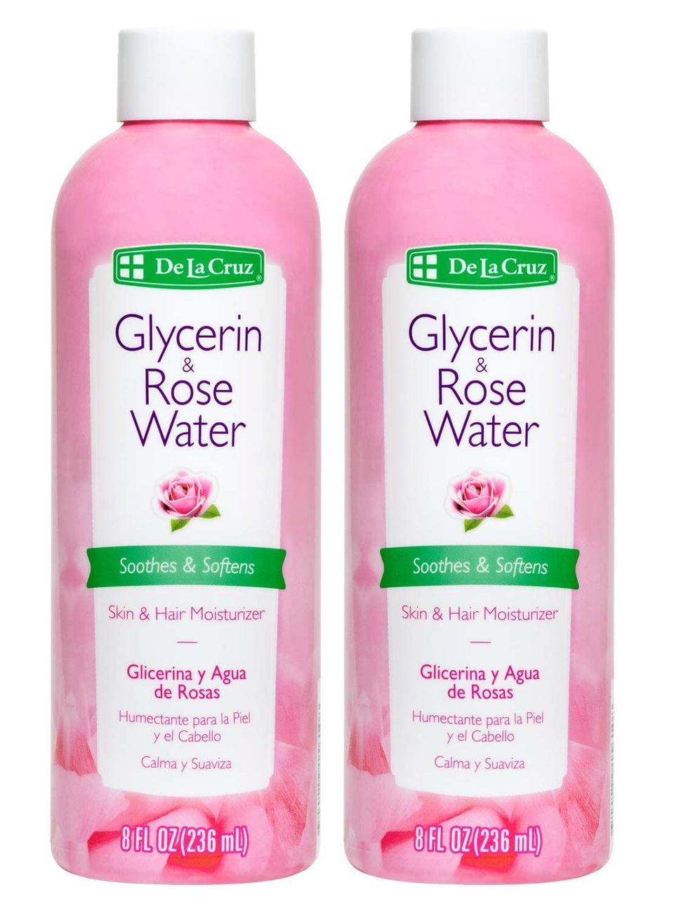De La Cruz two-bottle front packaging showing product and benefits