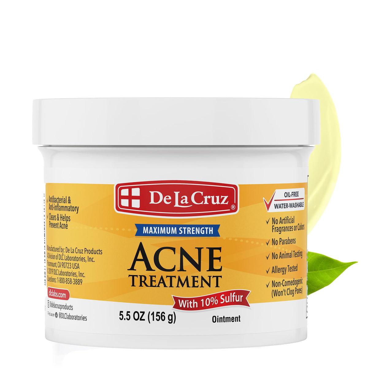 De La Cruz front packaging showing 5.5 oz jar and clear purpose