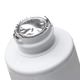 De La Cruz on bathroom shelf with cleanser illustrating daily routine benefit