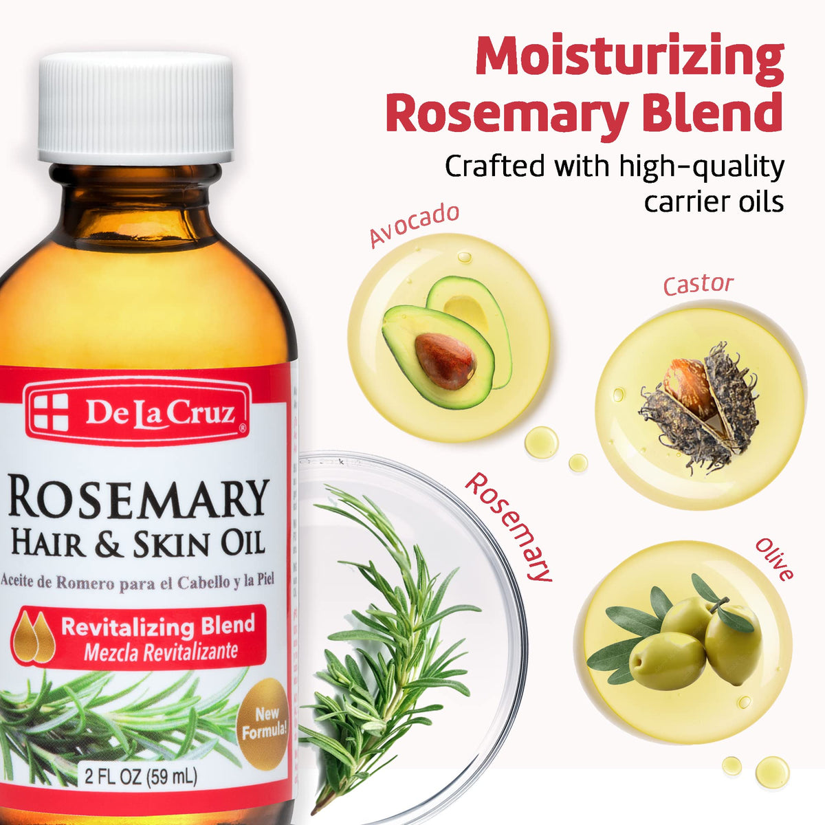 De La Cruz oil applied to hair ends showing improved shine benefit