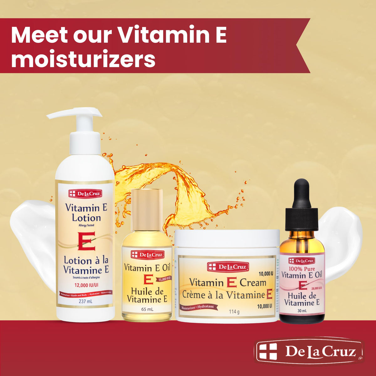 De La Cruz bottle next to ruler showing 8 fl oz size and travel-friendly benefit