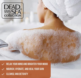Dead Sea Collection rich bubble lather in tub for soothing soak