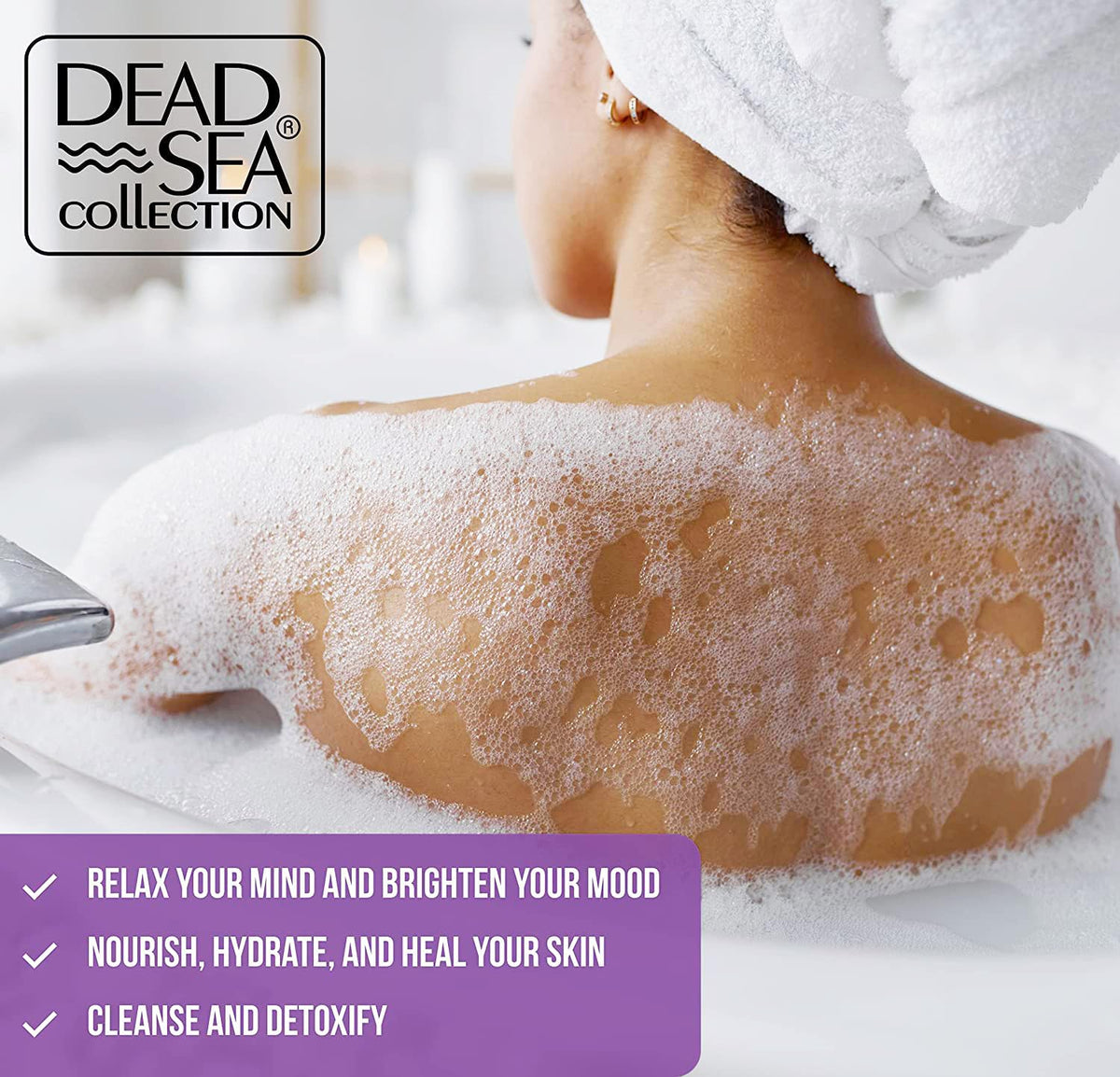 Dead Sea Collection detailed bubble texture highlighting mineral-rich formula