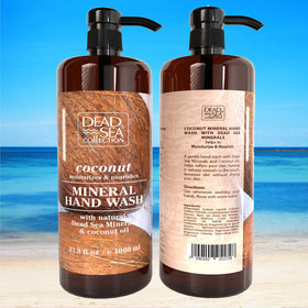 Dead Sea Collection hand soap in bathroom setting promoting clean, soft hands