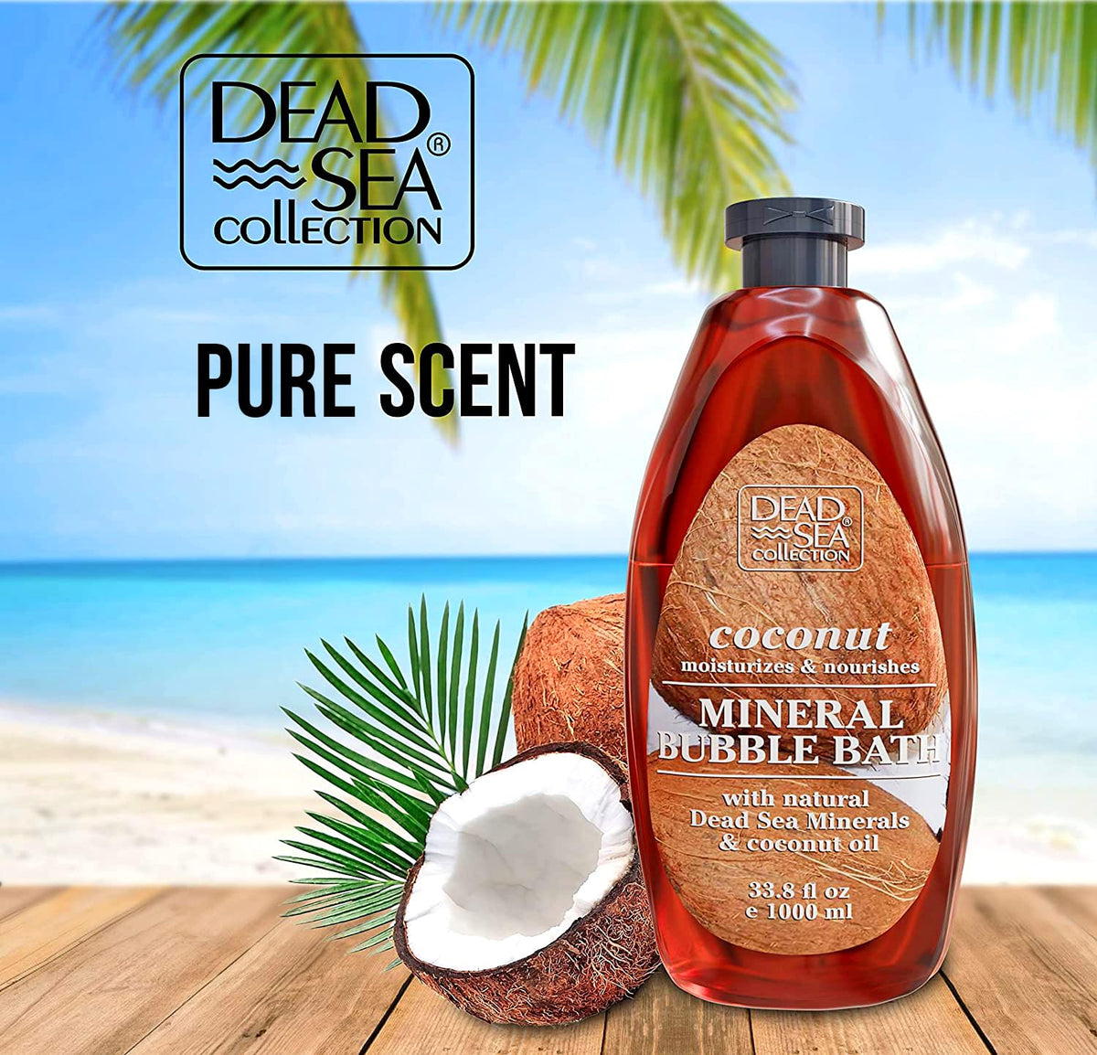 Dead Sea Collection coconut ingredient shot showing natural oil for hydration