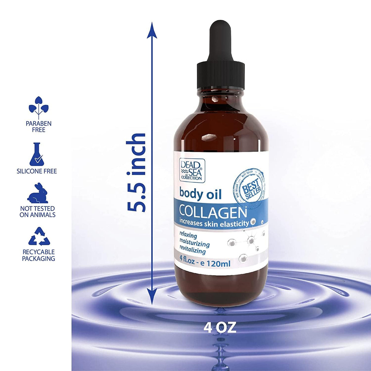 Dead Sea Collection pipette dropper close-up for precise, no-waste application
