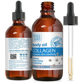 Dead Sea Collection front bottle showing 4 fl oz and collagen benefits