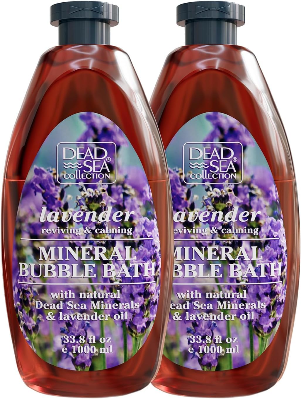 Dead Sea Collection front packaging showing lavender bubble bath benefits