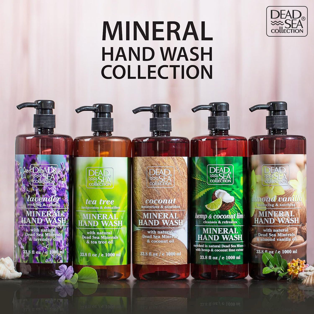 Dead Sea Collection in-hand usage at sink illustrating softening effect on skin
