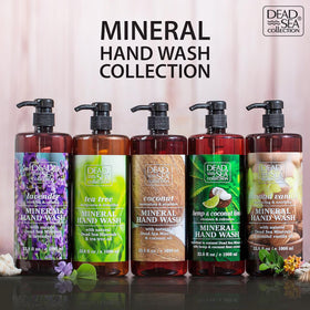 Dead Sea Collection in-hand usage at sink illustrating softening effect on skin