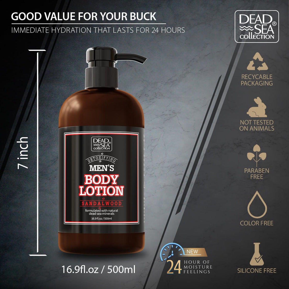 Dead Sea Collection hand applying lotion for instant softening benefit