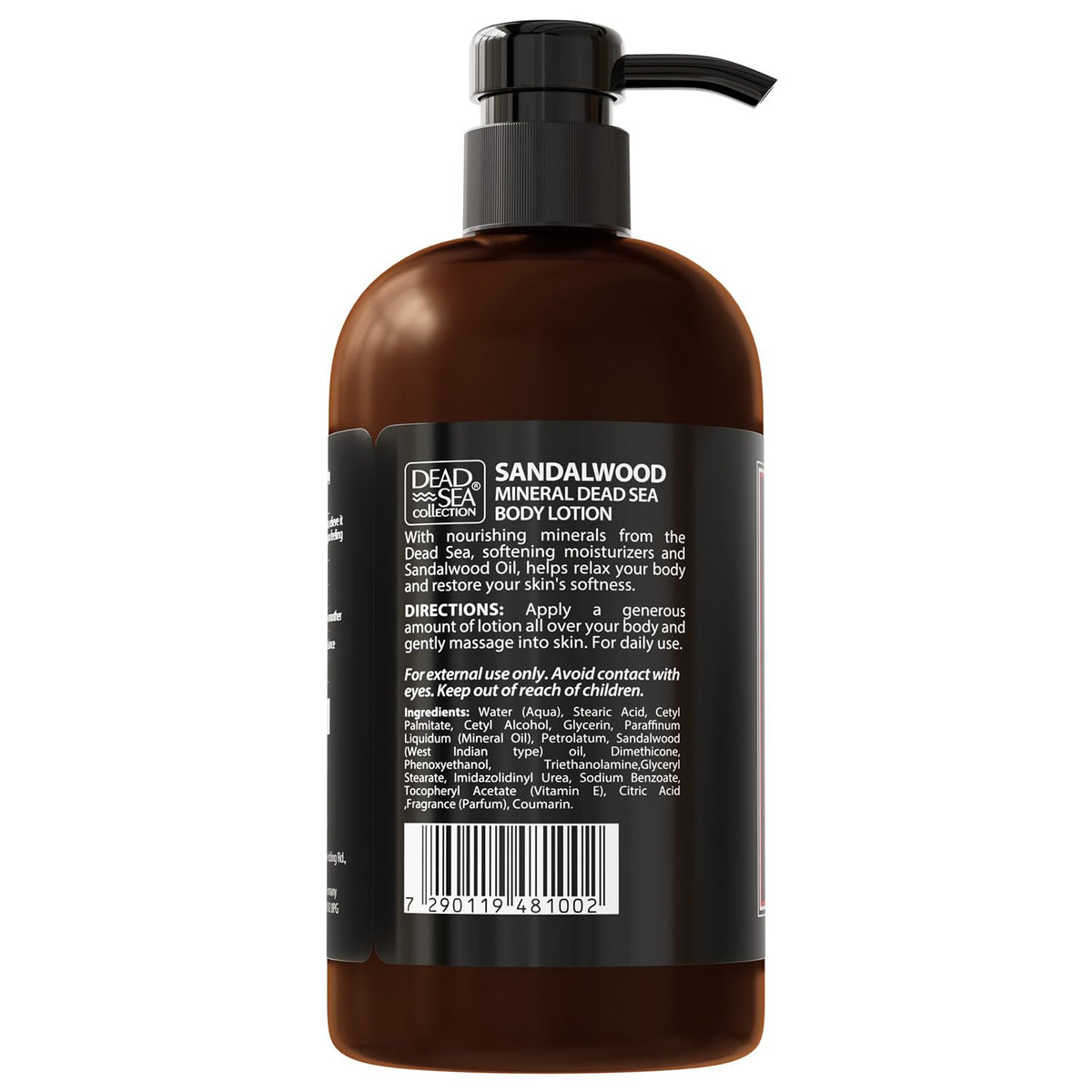 Dead Sea Collection minerals and sandalwood components illustrating nourishing ingredients
