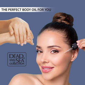 Dead Sea Collection label detail highlighting vitamins A E D and collagen
