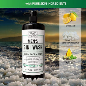 Dead Sea Collection label details with ingredient highlights and mineral mention